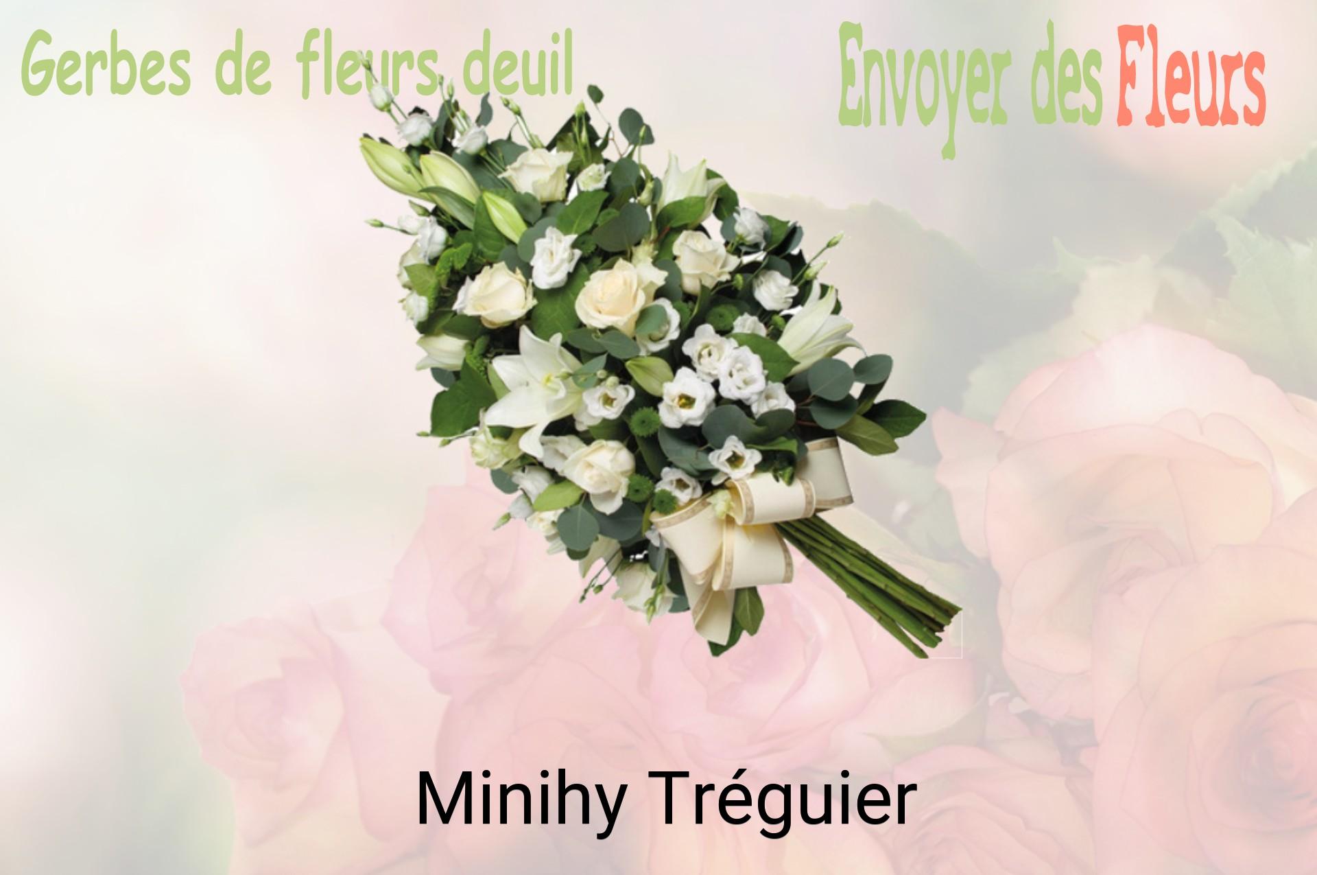 Gerbe de fleurs de deuil livrée à Minihy-Tréguier